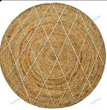 1.5x1.5m Hand Gewebt Hippie Bereich Jute Teppiche Indisch Handmade Teppich