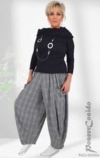 PoCo LAGENLOOK Ballon-Hose schwarz weiß Karo L-XL-XXL-XXXL 46 48 50 52 54 56 58