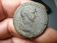 Traianus AE-Sesterz 34 mm 24,55 g Felicitas RIC 672 gutes Portrait!  (PP761)
