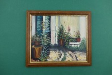Ölgemälde mit Holzrahmen, "Unser Hauseingang", Unikat, 27 x 23 cm (074)