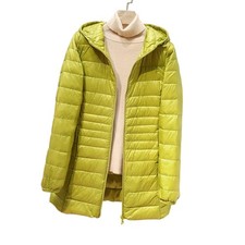 Damen Daunenmantel Ultraleicht - Lange Pufferjacke mit Kapuze S-7XL