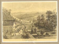 DIE FISCHZUCHTANLAGE IN EINSIEDEL IM ERZGEBIRGE 1 Orig Holzschnitt  MIT RAHMEN