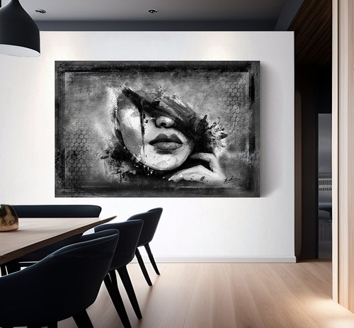 Leinwand bild schwarz weiß - bild,
