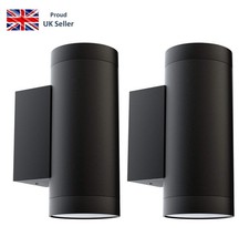 2 Stück schwarze Außenwandleuchte IP65 Up Down Außenwandbeleuchtung, Aluminium.
