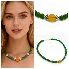 Smaragd Halskette Kette mit