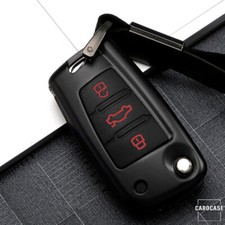 Hartschalen Etui Cover für Audi Schlüssel schwarz/rot