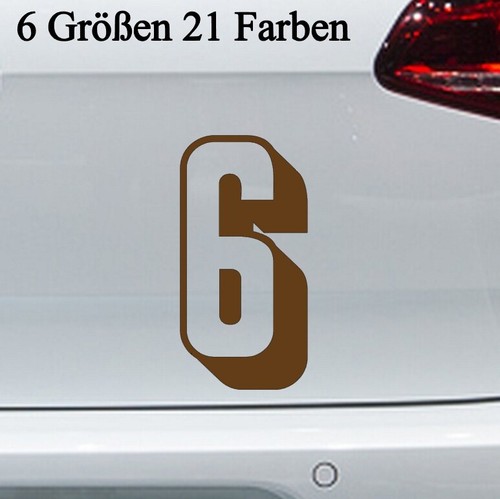 Zahl sechs aufkleber 6 - sechs,