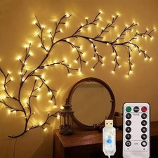 96 LED Baum Ast Lampe Zum Selbermachen Weide Weinrebe Licht 8Modi Home Wand Deko