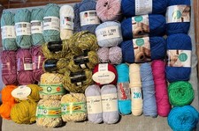 Wollpaket Baumwolle ca. 2100 g bunt Amigurumi häkeln Wollreste Viskose Kaschmir