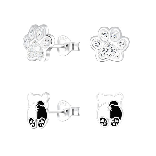2er set ohrringe echt silber - echt,