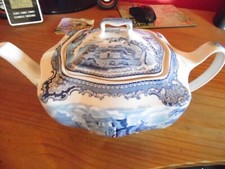 1   Teekanne mit Deckel  Johnson Bros England Old Britain Castles blau