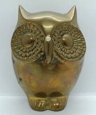 Alte große Eule Vintage Messing 1613g