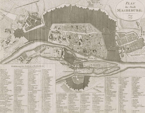 Magdeburg plan der stadt - "plan,