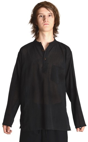 Fischerhemd schwarz aus