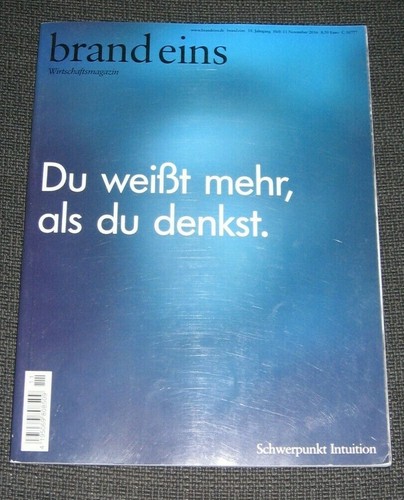 Brand eins wirtschaftsmagazin - eins,