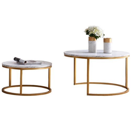 2er set couchtische marmor - set,