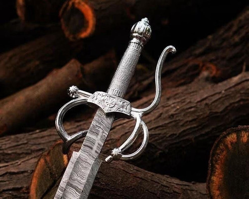 Vintage silver tone rapier - silver,