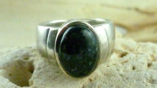 Ring wohl obsidian - obsidian, cabochon