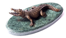 Bronzefigur krokodil alligator - bronzefigur,
