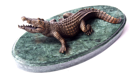 Bronzefigur krokodil alligator - bronzefigur,