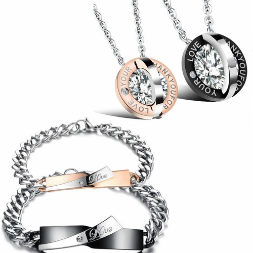 Edelstahl partner schmuckset - edelstahl,