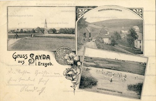 Ansichtskarte gruss aus sayda - aus,