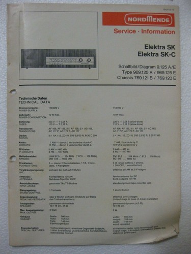 Nordmende service information - nordmende, service-information