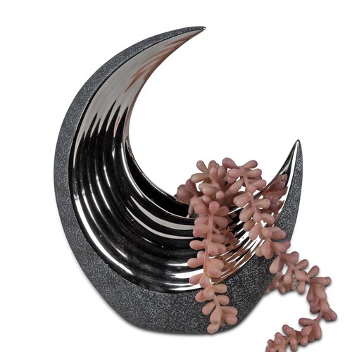 Deko vase anthrazit mondform - deko,