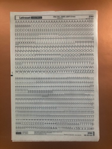 Letraset 2741 gill sans - letraset,