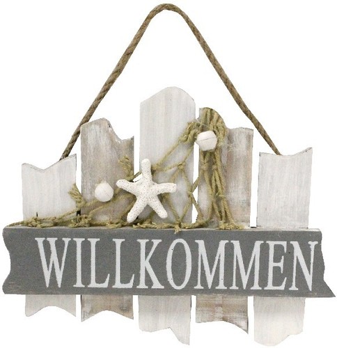 Holzschild willkommen - , "