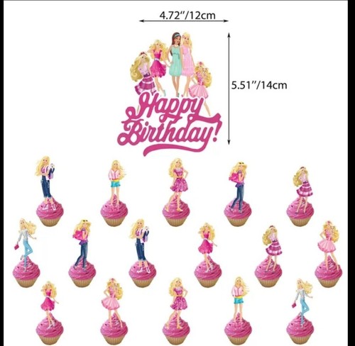 Barbie cupcake topper - 16×cupcake,