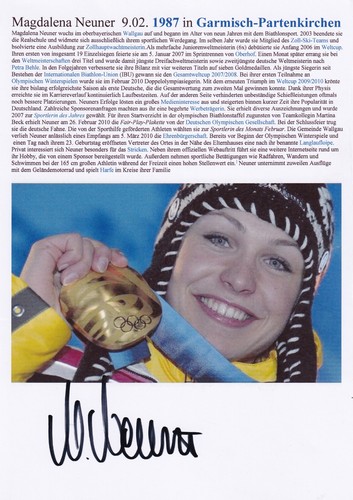 Autograph magdalena neuner - -,