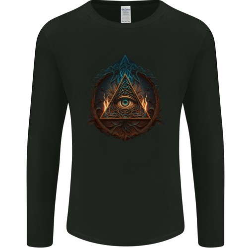 Illuminati auge mit - mit, flammen