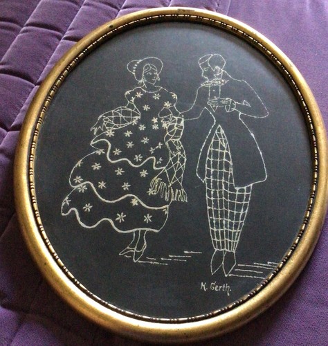 Vintage wandbild oval - wandbild,