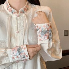 Damen Satin Hemd Kunstseide