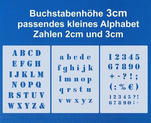 3er schablonen set - schablonen, ●