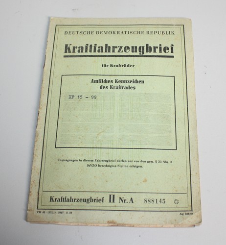 Kfz brief 125 - kfz, ddr