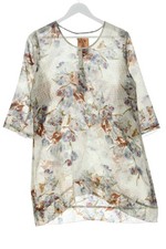 JOHNNY WAS Sommerkleid Damen Kleid Gr. DE 36 creme-braun-blau Casual-Look