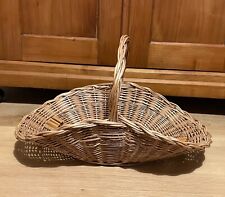 Vintage Obstkorb Henkelkorb Weidenkorb ca. 50er Jahre mit Obstbesteck-Fach