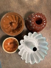 Antike Backformen - Emaille & Ton /Steingut Guglhupfform Backform 