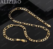 ALIZERO 18K Gold Figaro Kette