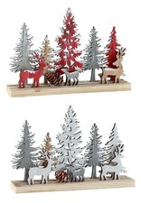 Holz-Winterlandschaft mit