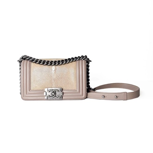 Chanel taupe leather boy - leather, flap