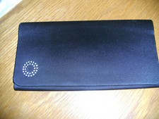 Clutch Unterarmtasche Abendtasche Satin Spiegel festl.Anlässe Abi schwarz Strass