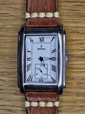 Festina Herren Armbanduhr 6784 – Rechteckig, restauriert, Edelstahl, kleine Sek.