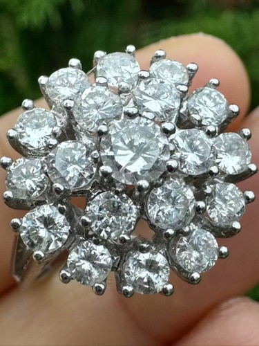 14k weißgold diamant - diamant, cluster