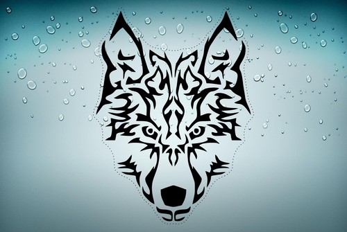 Aufkleber großformat wolf - aufkleber, a4