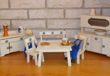 Alte Puppen Küche 40er Holz Weiß Neu Gestrichen Schrank Anrichte Essgruppe Regal