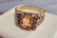 Herren Ring Gelbgold 585 mit Diamanten und Farbstein