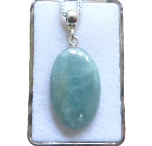 Aquamarin cabochon anhänger - aquamarin,